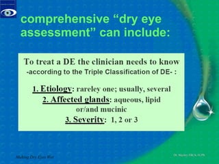 comprehensive “dry eye assessment” can include:   Making Dry Eyes Wet 