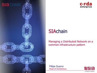 SIAchain
Managing a Distributed Network on a
common infrastructure pattern
Fillipe Guerra
Head of Architecture
 
