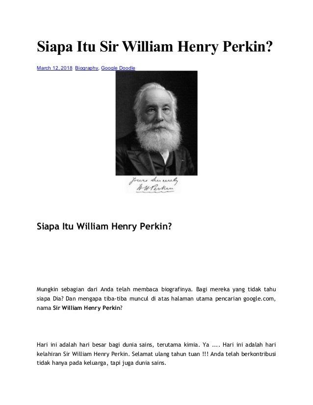 Siapa itu sir william henry perkin?