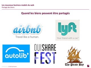 44
page
44
page
CONFIDENTIAL © 2014 Sia Partners
Les nouveaux business models du web
Partage des biens
Quand les biens peuvent être partagés
 