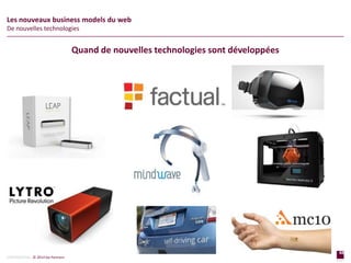 48
page
48
page
CONFIDENTIAL © 2014 Sia Partners
Les nouveaux business models du web
De nouvelles technologies
Quand de nouvelles technologies sont développées
 