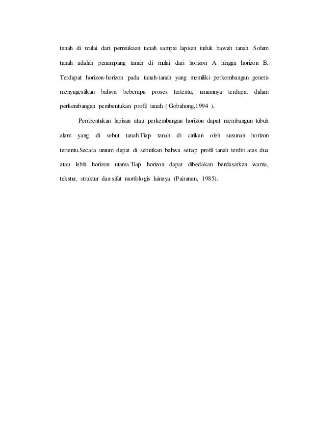 Laporan praktikum acara 5 PENGENALAN PROFIL TANAH