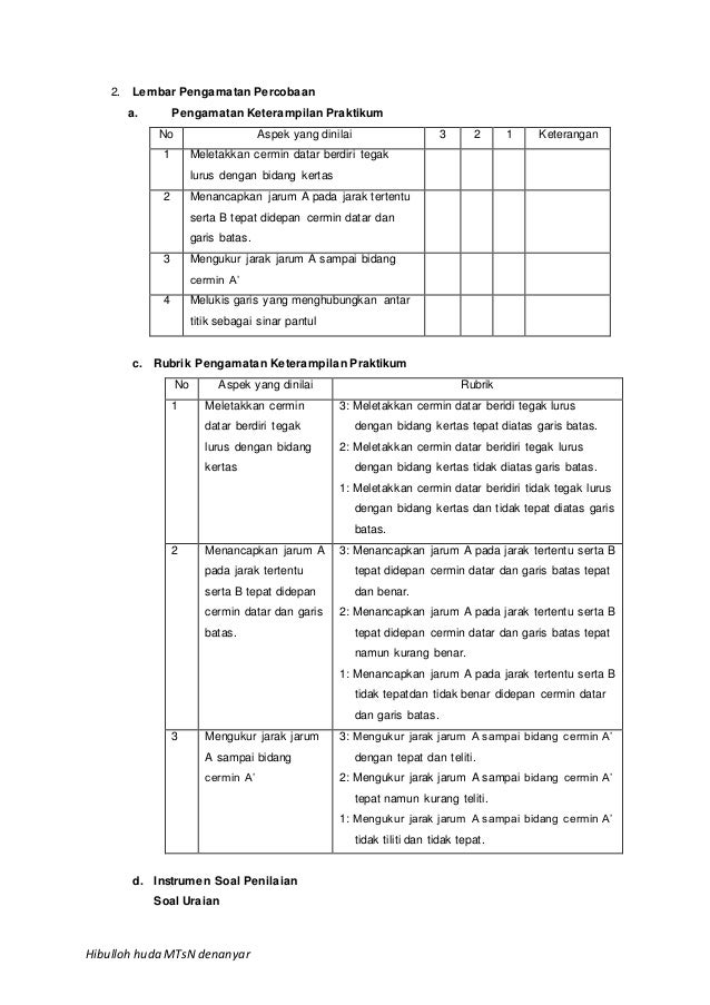 Contoh Laporan Praktikum Ipa Lensa Cembung Dan Cermin