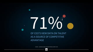 “We are going to see the biggest change in the HR
profession overall, as analytics start to reinvent the
way we work.
We a...