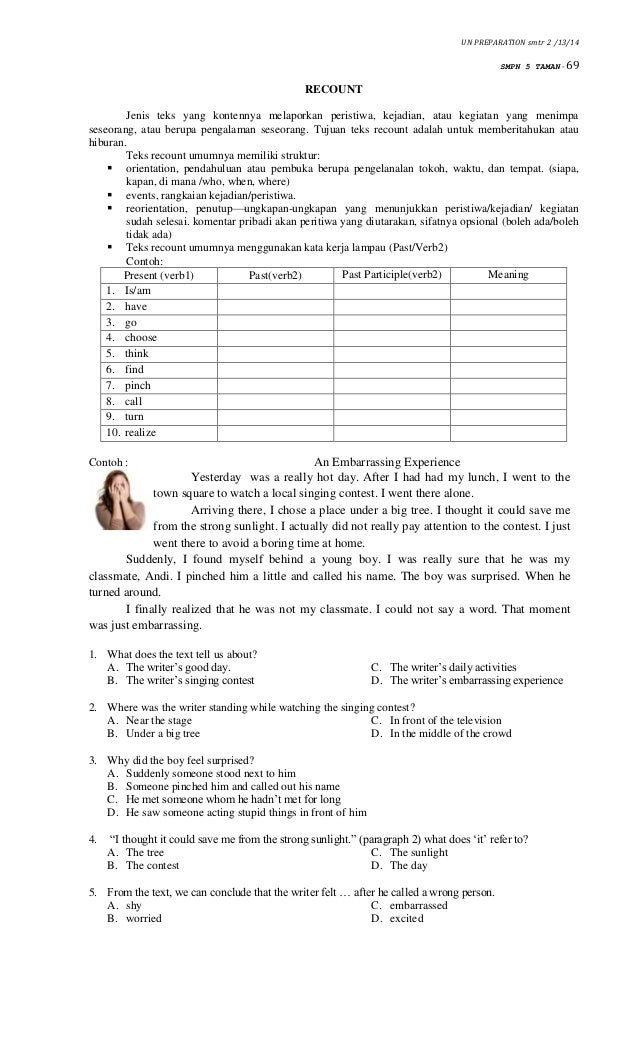 Siap UN bahasa ingrris smp 2014 smtr 2 without keys, revised