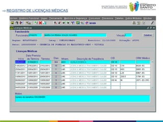 ⇒ REGISTRO DE LICENÇAS MÉDICAS

 