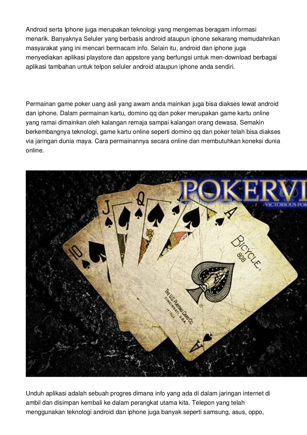 Kiat Download Aplikasi Permainan Judi Dewa Poker Indonesia
