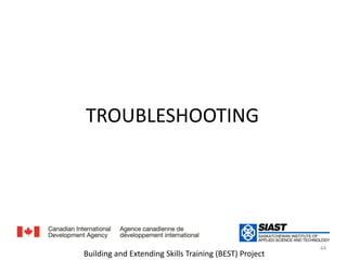 TROUBLESHOOTINGحل المشكلات44Building and Extending Skills Training (BEST) Project