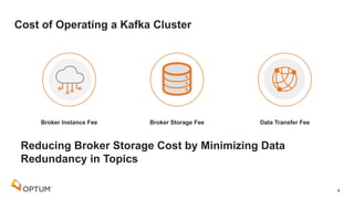 Broker Instance Fee Broker Storage Fee Data Transfer Fee
Cost of Operating a Kafka Cluster
8
Reducing Broker Storage Cost ...