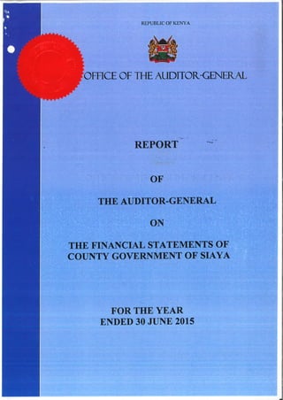 Siaya County Audit Report 2014/15