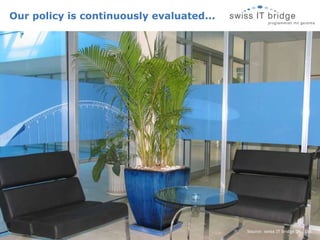 Our policy is continuously evaluated... Source: swiss IT bridge Co., Ltd.   