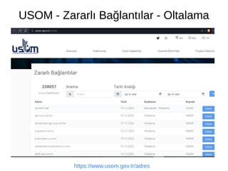 USOM - Zararlı Bağlantılar - Oltalama
https://www.usom.gov.tr/adres
 