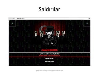 Saldırılar 
@basaranalper | www.alperbasaran.com 
 