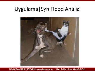 Uygulama|Syn Flood Analizi

Bilgi Güvenliği AKADEMİSİ|www.bga.com.tr

Siber Saldırı Aracı Olarak DDoS

 