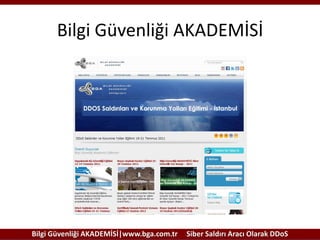 Bilgi Güvenliği AKADEMİSİ

Bilgi Güvenliği AKADEMİSİ|www.bga.com.tr

Siber Saldırı Aracı Olarak DDoS

 