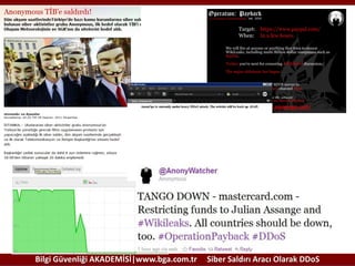 Bilgi Güvenliği AKADEMİSİ|www.bga.com.tr

Siber Saldırı Aracı Olarak DDoS

 