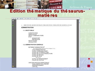 Edition thé matique du thé saurus-Edition thé matique du thé saurus-
matiè resmatiè res
 