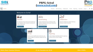 Niels Olsen Saraiva Câmara 25 de Outubro de 2018 SIBI ⏐ PRPG
PRPG: Scival
(www.scival.com)
 