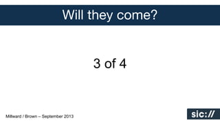 Will they come?

3 of 4

Millward / Brown – September 2013

 