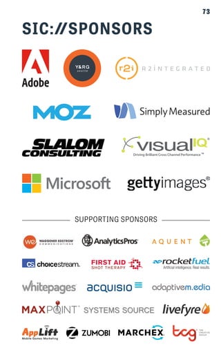 SIC: SPONSORS 
SUPPORTING SPONSORS 
SYSTEMS SOURCE 
73 
 