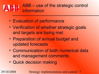 ABB case study - 2008/9 - MSc in Business Administration (Belgium) | PPT