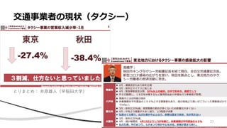 • xx
交通事業者の現状（タクシー）
とりまとめ： 井原雄人（早稲田大学）
27
 