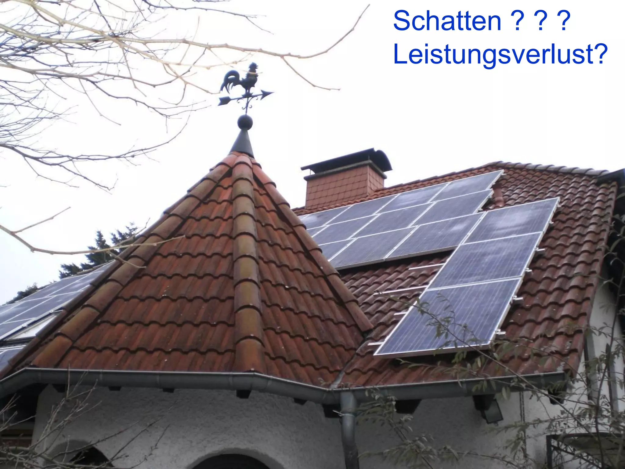 Schatten ? ? ?
Leistungsverlust?
 