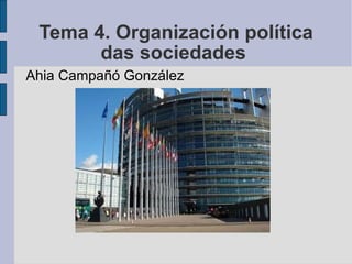 Tema 4. Organización política das sociedades  ,[object Object]