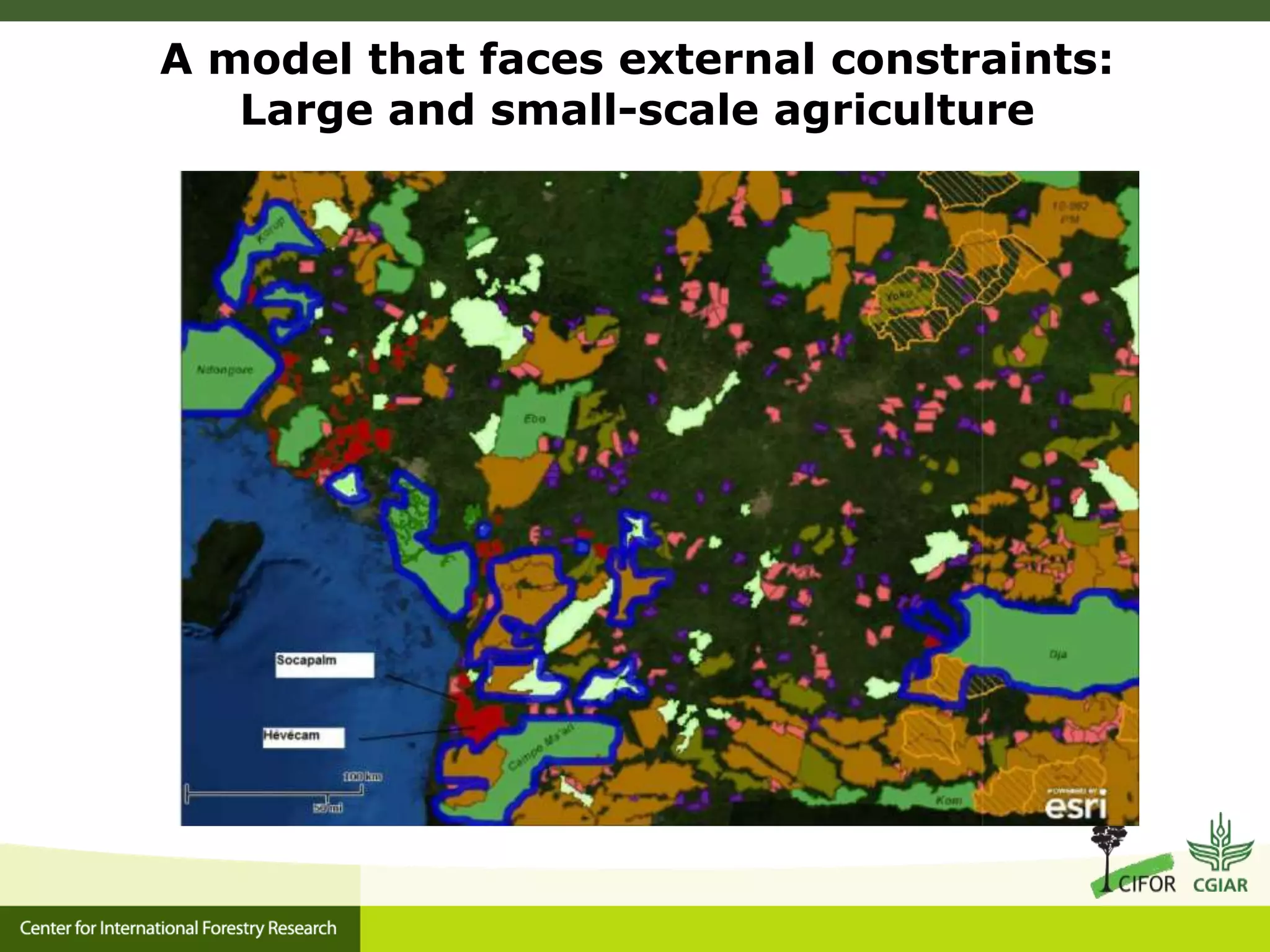 A model that faces external constraints:
Large and small-scale agriculture
 