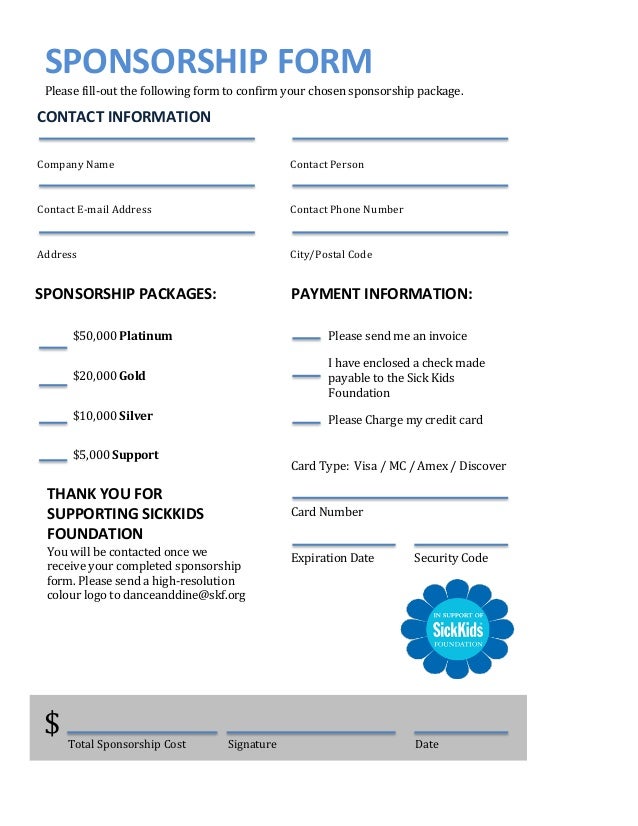 sponsorship receipt template sick sponsorship package sponsorship receipt template sick sponsorship package