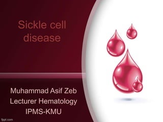 Sickle cell
disease
Muhammad Asif Zeb
Lecturer Hematology
IPMS-KMU
 