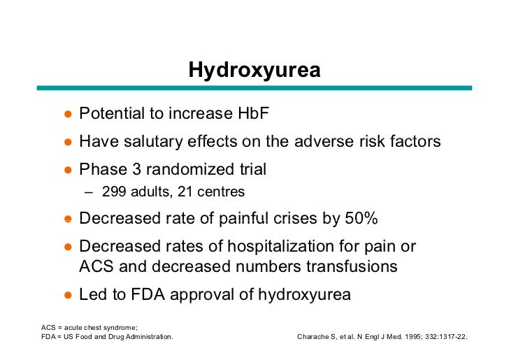 most common side effect of hydroxyurea