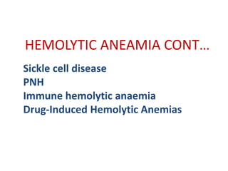 Comprehensive Overview of Sickle Cell Disease and Immune Hemolytic ...