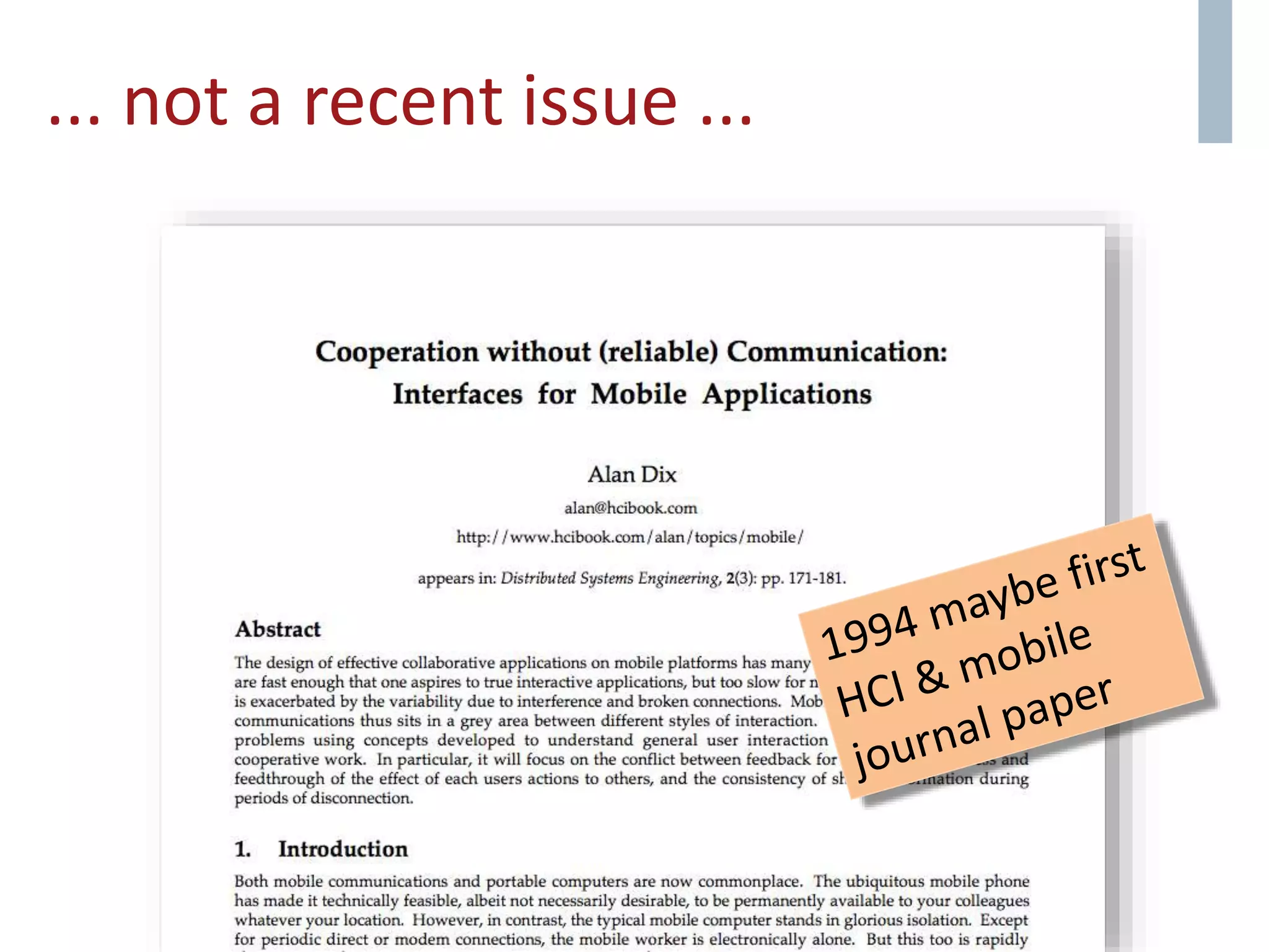 ... not a recent issue ...
 