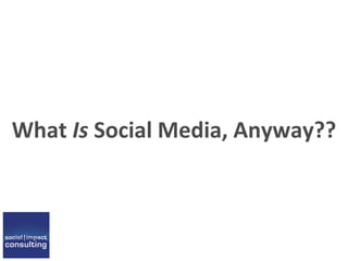 What Is Social Media, Anyway??
 