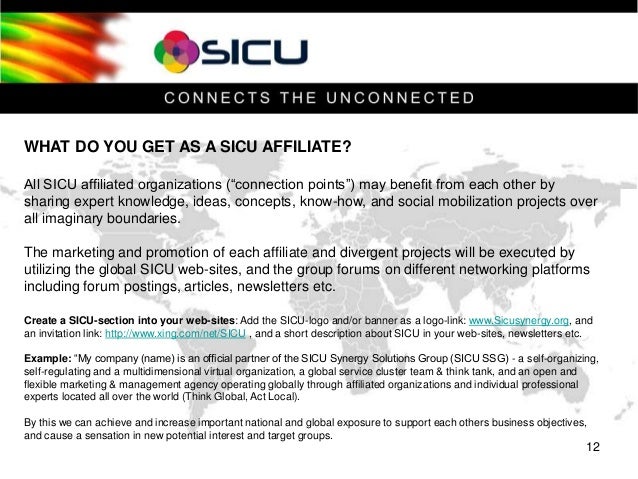 Sicu Synergy Affiliate Handbook