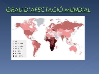 GRAU D’AFECTACIÓ MUNDIAL cada día s’infecten 7.000 persones. 