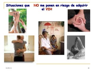 Situaciones que  NO  me ponen en riesgo de adquirir el  VIH 12/09/11 