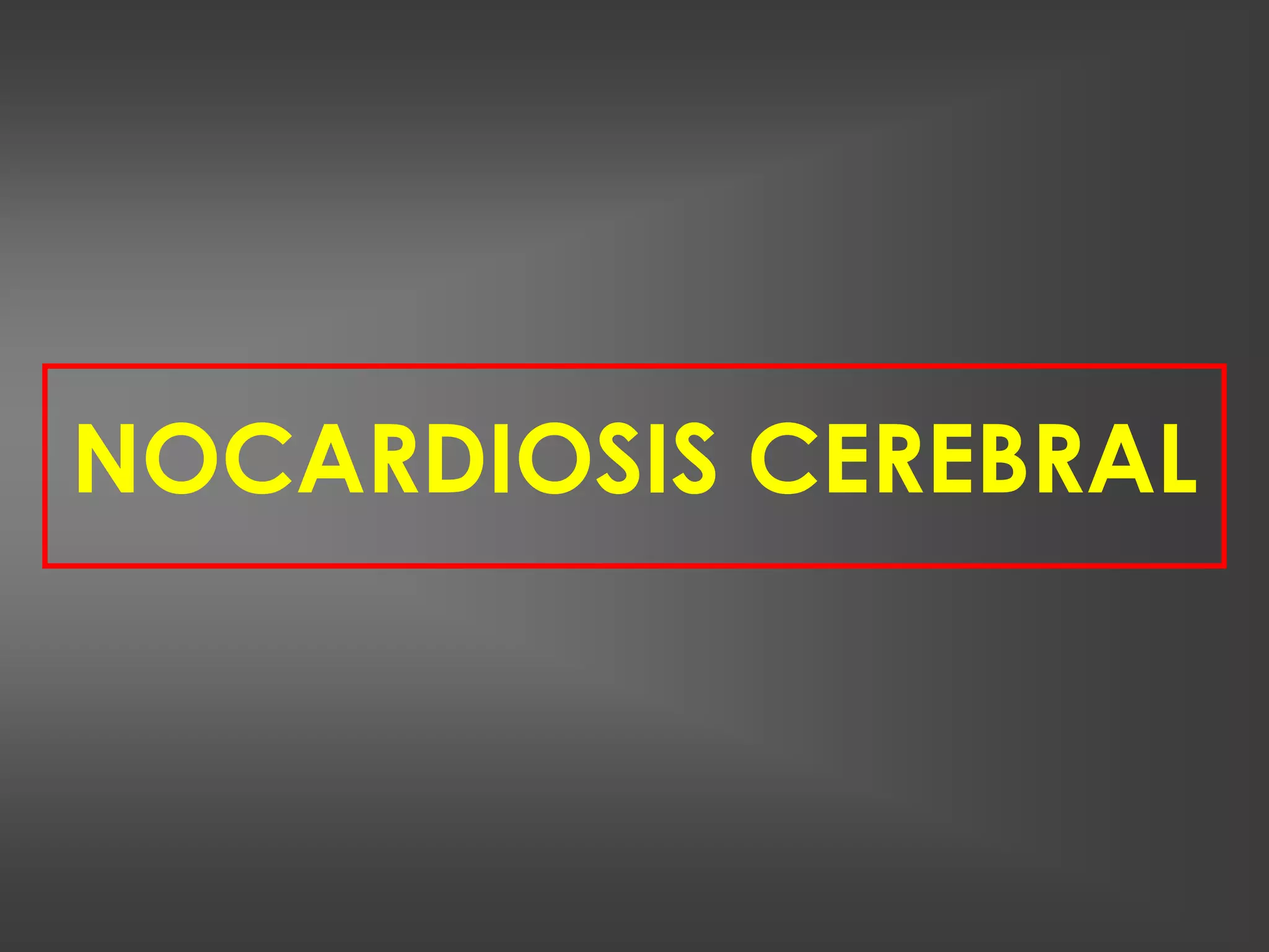 NOCARDIOSIS CEREBRAL
 