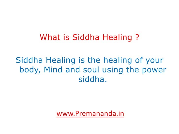 Siddha healing