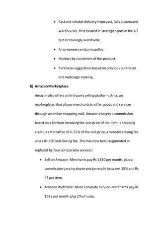 AMAZON - case study - growth of e-commerce | DOCX