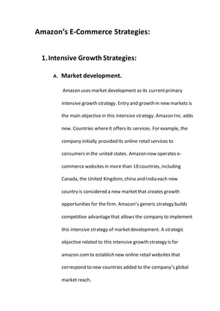 AMAZON - case study - growth of e-commerce | DOCX