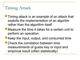 Timing Attack Example Graph Encryption Attacks Side-Channel Attack.. | PPT