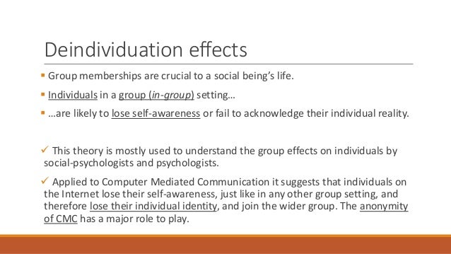 side model and coordinated management of meaning deindividuation