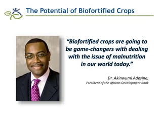 Biofortification in AfricaEvidence of Success and Vision for Scaling Up