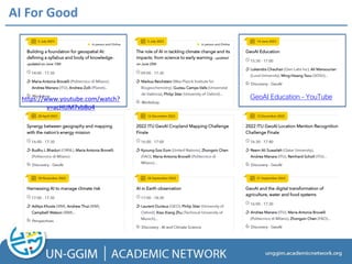 AI For Good
GeoAI Education - YouTube
https://www.youtube.com/watch?
v=acHUM7vb8o4
 