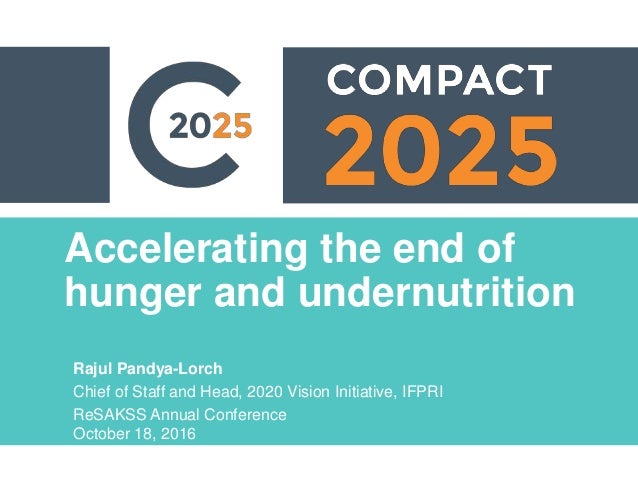 Accelerating The End Of Hunger And Undernutrition