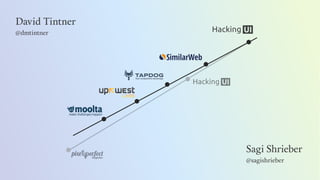 David Tintner
@dmtintner
Sagi Shrieber
@sagishrieber
 