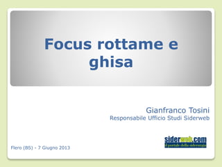 Focus rottame e
ghisa
Gianfranco Tosini

Responsabile Ufficio Studi Siderweb

Flero (BS) - 7 Giugno 2013

 