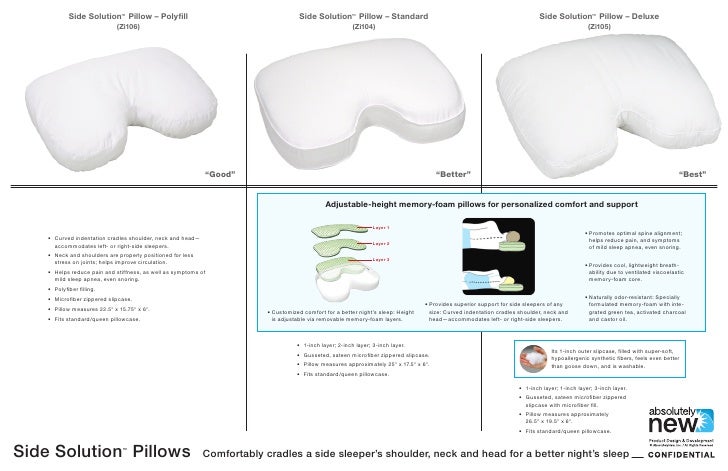 Side Solution Pillows Chart